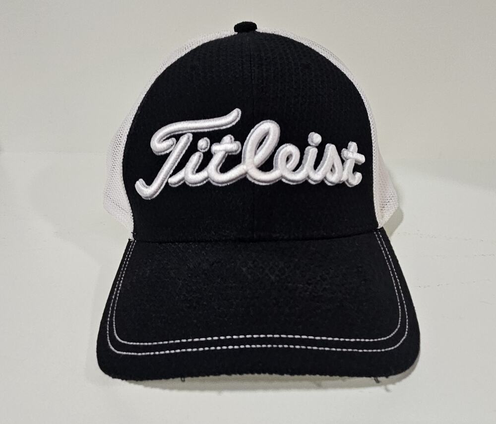 Titleist Black & White Golf Cap Mesh Hat Size Men's L/XL